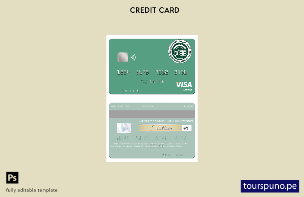 listo para imprimir Sudán Plantilla de tarjeta de débito visa del Banco Agrícola